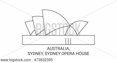 Australia, Sydney, Sydney Opera House Travel Landmark Vector Illustration