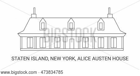 United States, Staten Island, New York, Alice Austen House, Travel Landmark Vector Illustration