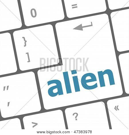 Alien på Computer tastaturtast Enter-knappen