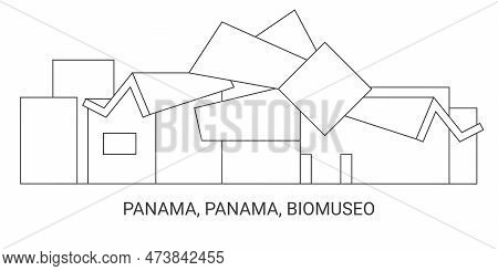 Panama, Panama, Biomuseo, Travel Landmark Vector Illustration