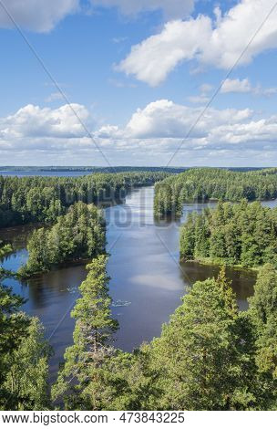 View To The Saari Public Recreation Area (saaren Kansanpuisto) From The Kaukolanharju Observation To