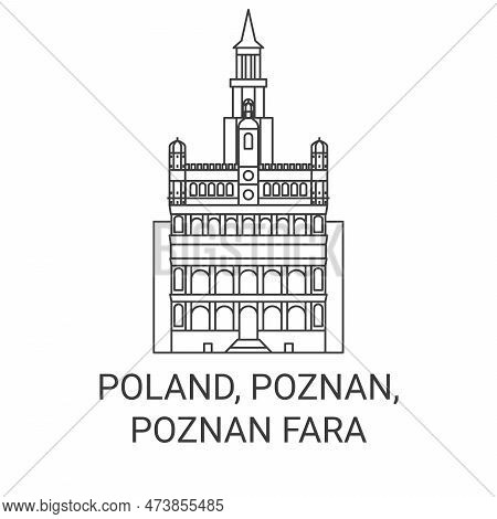 Poland, Poznan, Poznan Fara Travel Landmark Vector Illustration