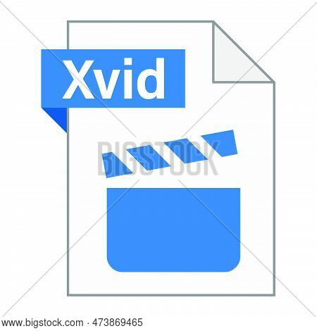 Modern Flat Design Of Xvid File Icon For Web. Simple Style