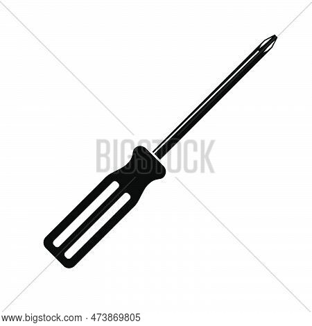 Vector Illustration Of Crosshead Screwdriver. Vector Icon For Apps And Websites On Isolated On White