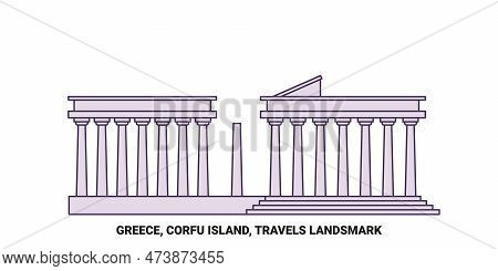Greece, Corfu Island, Travels Landsmark Travel Landmark Vector Illustration