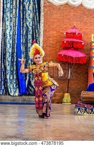 Bali, Indonesia - February 28, 2020: Traditional Balinese Dance Performed In Gwk Garuda Wisnu Kencan