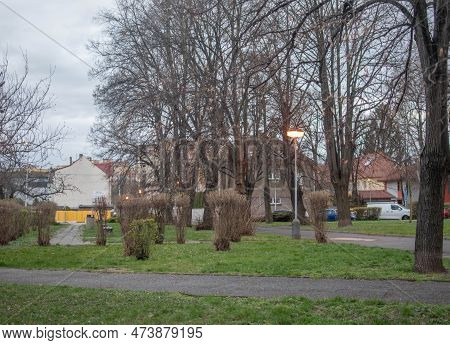 The Park In Kralupy Nad Vltavou Before The Bridge