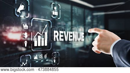 Revenue. Raising Income Concept. The Businessman Plans To Increase His Revenue