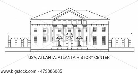Usa, Atlanta, Atlanta History Center, Travel Landmark Vector Illustration