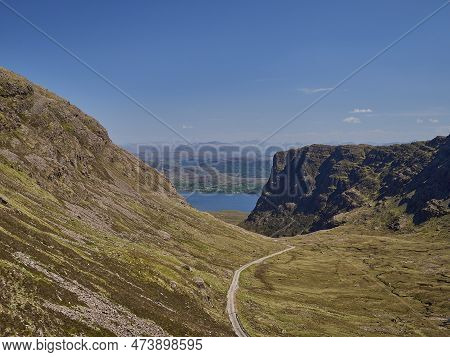 View Over The Landscape At The Bealach Na Ba Mountain Pass, The Highest Road In Northern Scotland At