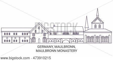 Germany, Maulbronn, Maulbronn Monastery Travel Landmark Vector Illustration