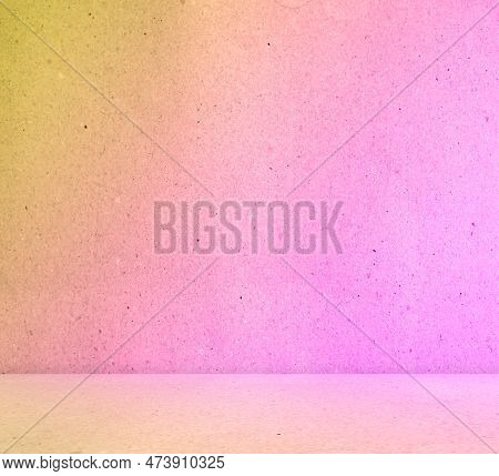 Shadow Studio Backround Product Summer Spring,light Gradien Pink Yellow On Wall Table Cement Backgro