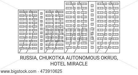 Russia, Chukotka Autonomous Okrug, Hotel Miracle Travel Landmark Vector Illustration