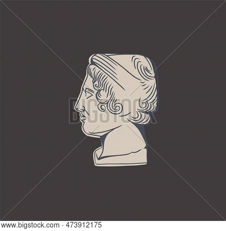 Hand Drawn Vector Abstract Outline, Graphic, Line Art Greek Ancient Sculpture Statue Line Art Modern