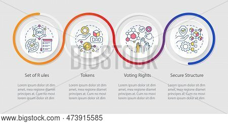 Dao Elements Loop Infographic Template. Digital Network. Data Visualization With 4 Steps. Editable T
