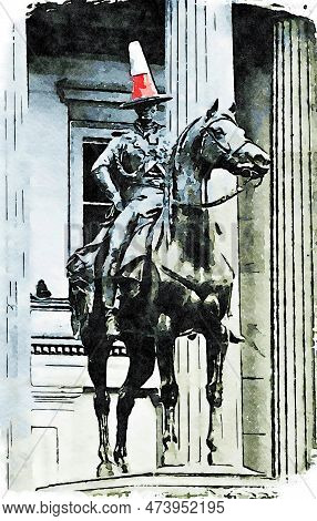 The Equestrian Statue Of Arthur Wellesley, 1st Duke Of Wellington In Glasgow