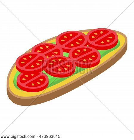 Tomato Avocado Bread Icon Isometric Vector. Food Toast. Ripe Piece