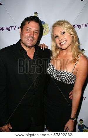 Jeff Rector and Alana Curry at the launch party for WineTrippingTV and fashion show by Olia, Aqua Lounge, Beverly Hills, CA. 08-05-10