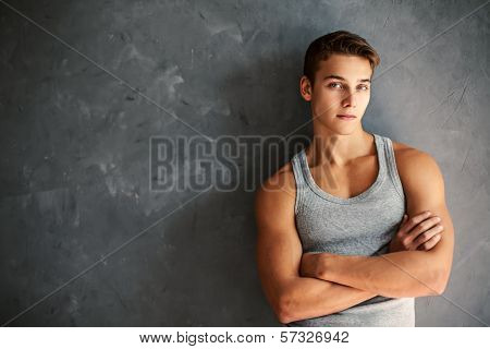 Portrait Of Muscular Young Handsome Man
