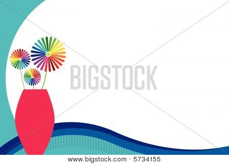 스펙트럼 꽃병에 꽃