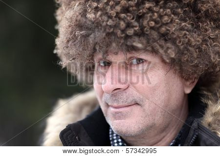 Man In Brown Caucasian Hat