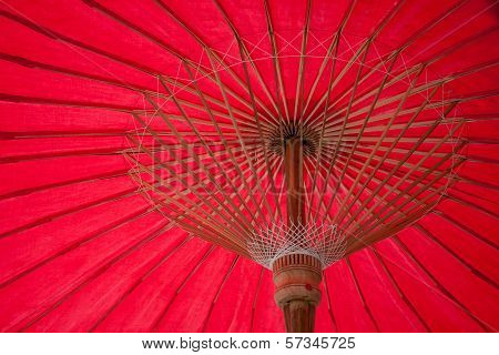 Umbrella Made ??of Paper / Cloth Arts And Crafts Of The Village Bo Sang, Chiang Mai Thailand.
