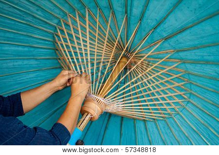 How To Make The Process Umbrella Made ??of Paper / Fabric. Arts And Crafts Of The Village Bo Sang,