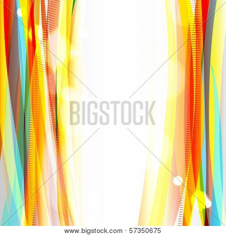 Bright Abstract Yellow Background With Moving Lines. Eps10