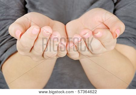 Woman Cupped Hands