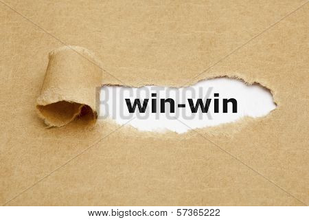 Win-win Concept Torn Paper