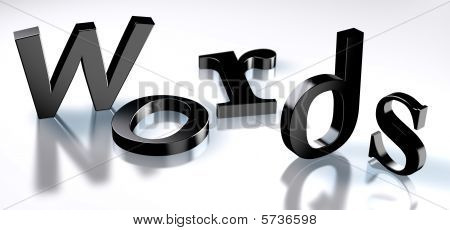 palavras em 3D