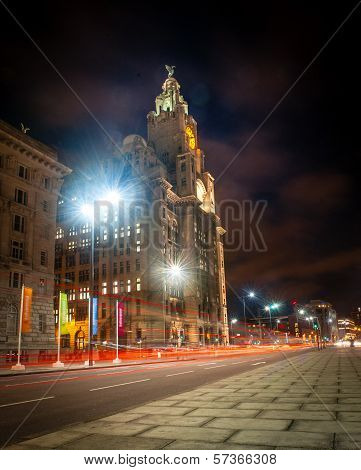 Liver Building at Night