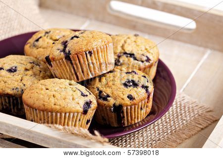 Healthy blueberry banana muffins