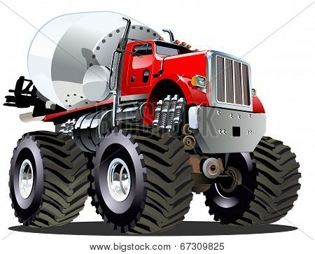 Cartoon Mixer Monster Truck
