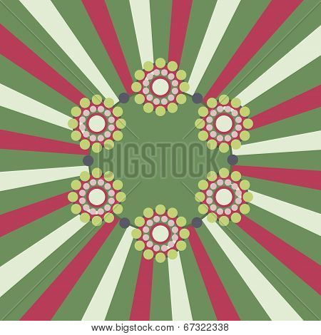 Circles And Rays Retro Style Pattern