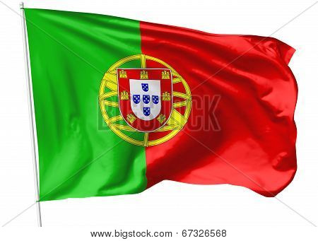Flag Of Portugal On Flagpole