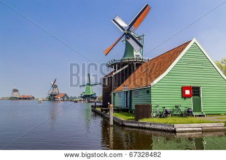 Dutch Windmill of Zaanse Schans, Netherland