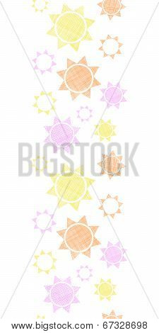 Abstract textile colroful suns geometric vertical seamless pattern background