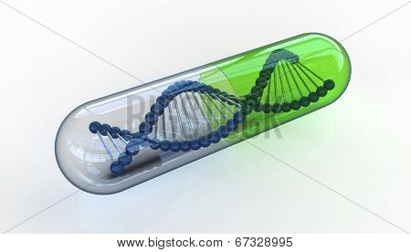 Dna In Transparent Pill