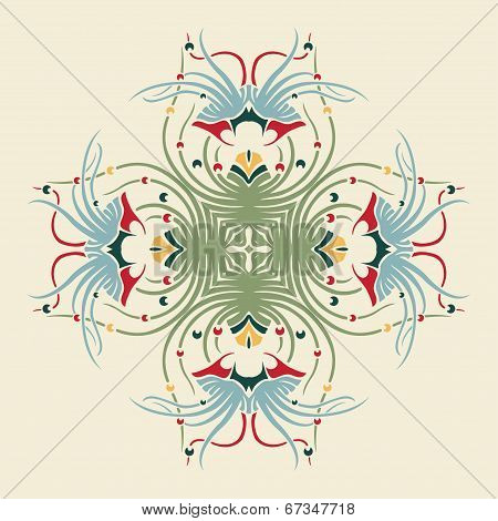 Vector round retro ornament