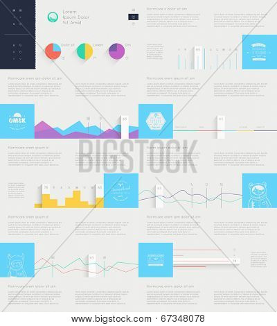 Elements of Infographics with buttons and menus. Vector illustration.