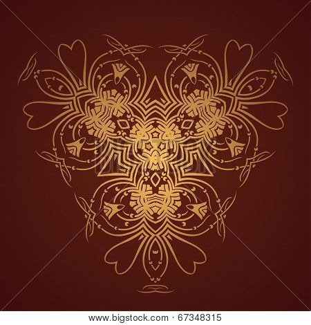 Vector round retro ornament