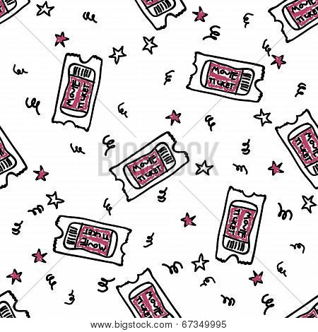 Seamles vector pattern with doodle tickets