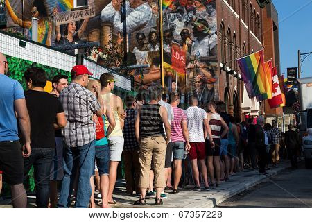 People Queuing For World Pride Event