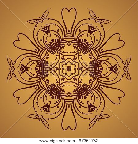 Vector round retro ornament