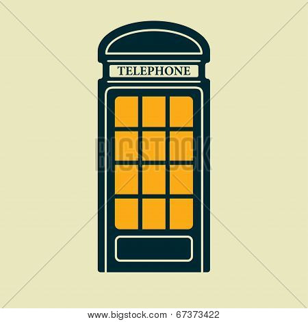 Vector telephone box icon. Eps10