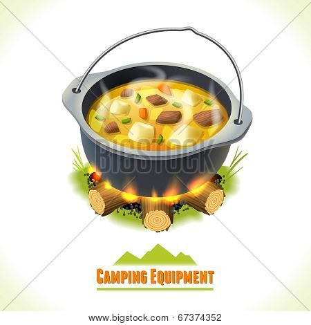Camping symbol food pot