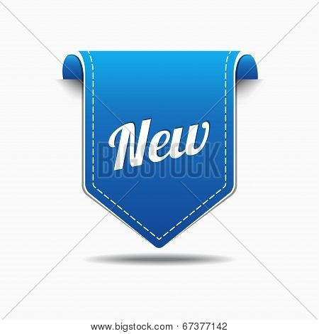 New Blue Label Icon Vector Button Design