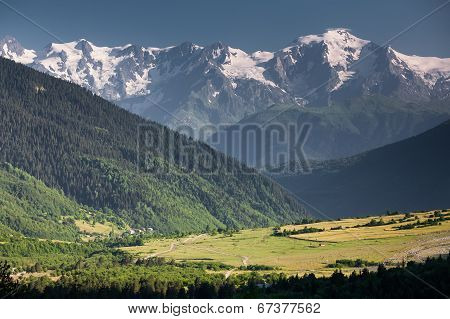 Mountanious Landscape Of Zemo (upper) Svaneti