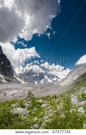 Mountanious Landscape Of Zemo (upper) Svaneti
